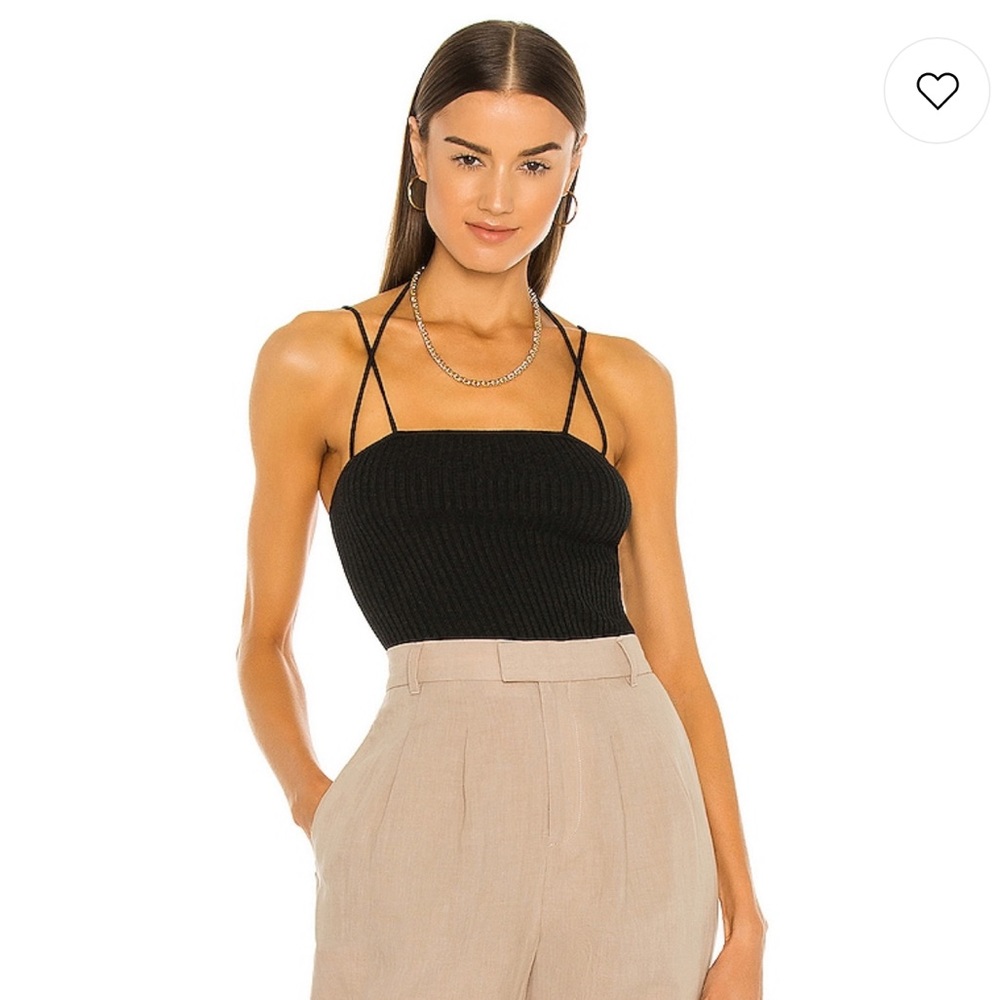 REVOLVE NBD Edith Knit Top in Charcoal - Large